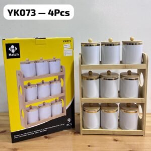 Présentoir à Épices Minimaliste Doré (9 Pots)